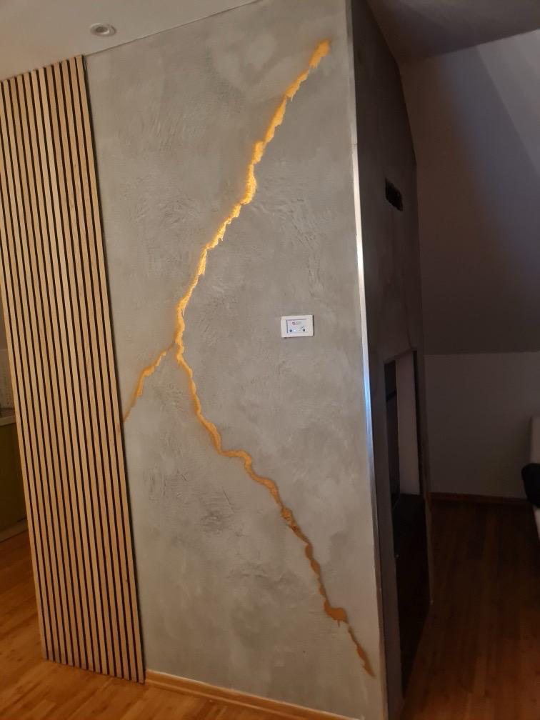 Stene — mikrocement, izvedba Medusa Design