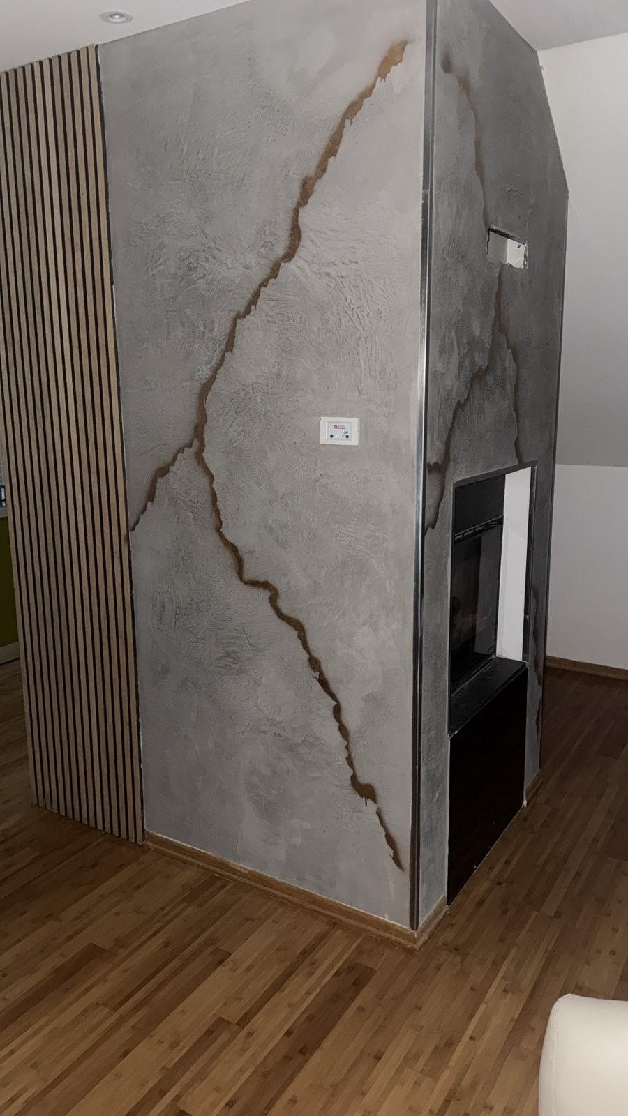 Stene — mikrocement, izvedba Medusa Design